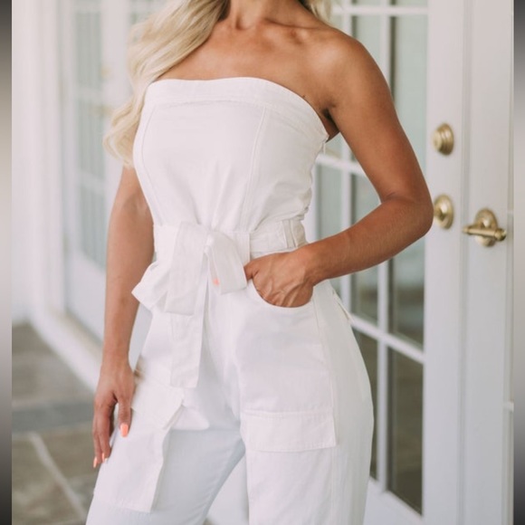 Strapless Cargo Jumpsuit - Picture 4 of 4